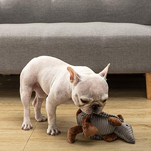 Armadillo Squeaky Puppy Dog Toys for Small Medium Dogs (8 IN / Gray)