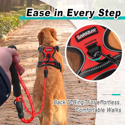 Dog Harness for Large Dog No Pull 2 Leash Clips Dog Vest (X-Large / Red)