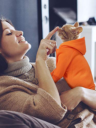6 Pieces Dog Hoodie Winter Warm Sweater with Hat Small Dogs (L)