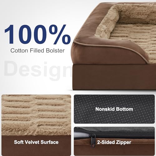 Orthopedic Medium Dog Bed (35.0''l x 25.0''w x 6.5''th / Brown)