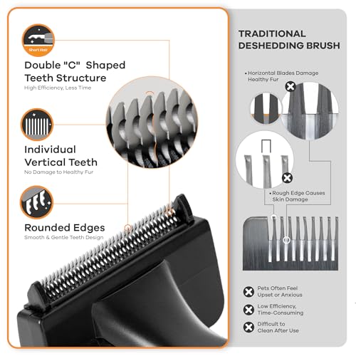 Deshedding Dog Brush for Short (blue / Large)