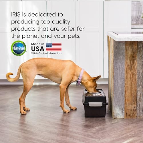 Elevated Dog Bowls 9" H (Medium - 9"H w/ 2 Bowls / Smoke)