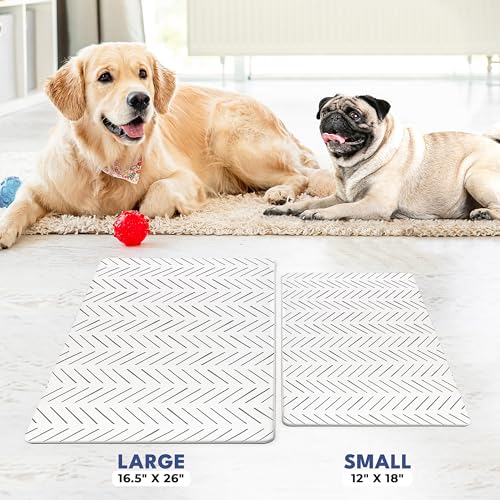 Dog Mat for Food and Water (12"L x 18"W / Mud Cloth)