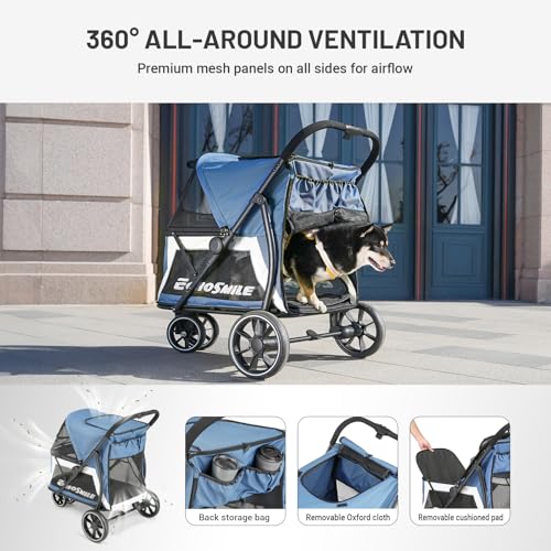 Dog Stroller for Medium & Small Dogs (Blue)