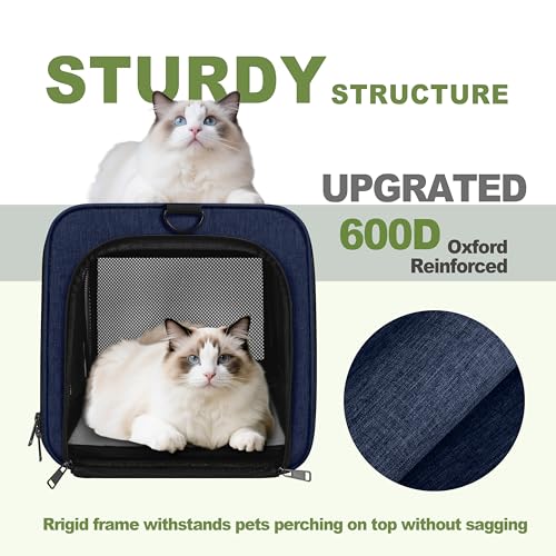 Cat Carrier 18x11x11 United Airline Approved (Navy / 18.0"L x 11.0"W x 11.0"H)