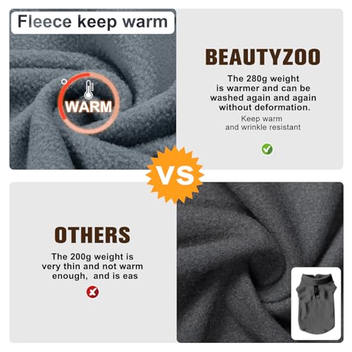 Dog Fleece Vest Sweater Winter Jacket for Small Medium Dogs (Small / GREY)