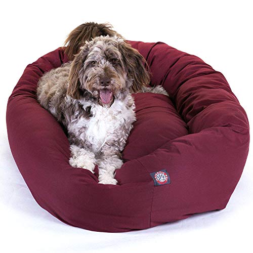 52 inch Burgundy Bagel Dog Bed Products (Burgundy)