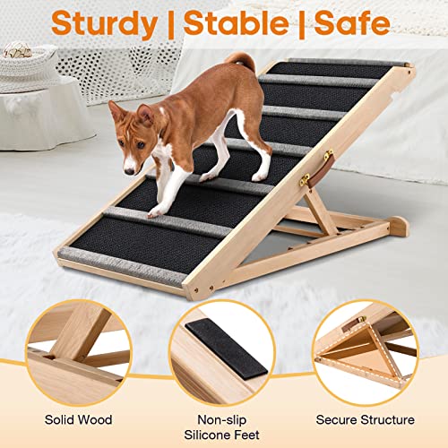 Dog Ramp for Bed (Brown / Large)