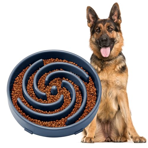 Slow Feeder Dogs Bowl for Large Medium Dogs (Large / G-Ink Blue)
