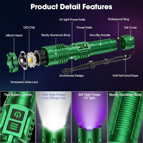 UV Flashlight (2PCS Green)