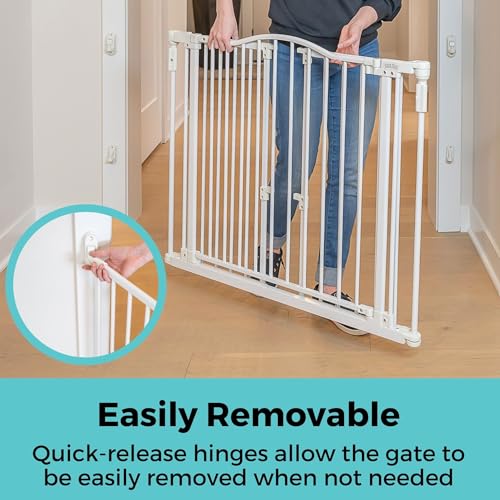 Deluxe Décor Universal Fit Safety Gate (White / 72" Wide)