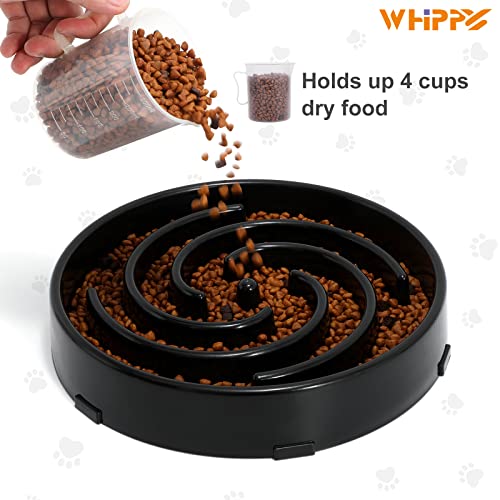 Slow Feeder Dog Bowls for Large Medium Dog Non Slip Maze Puzzle Bowl Pet Slower Food Feeding Dishes Interactive Bloat Stop Preventing Choking Healthy Dog Bowl (Large / A-black)