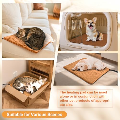 Cat Heating Pad (Brown / M (17.7'' × 17.7''))