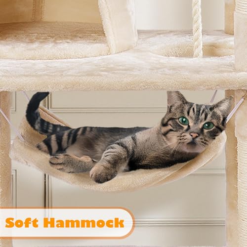 62.5in Cat Tree with 2 Cat (62.5in / Beige)