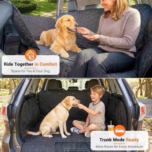 56" Dog Seat Cover for Back Seat (Medium-54" / Hammock-Black)