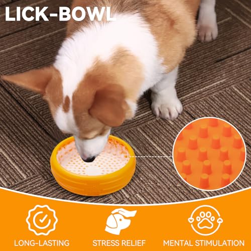 Dog Lick Bowl (L / Orange)