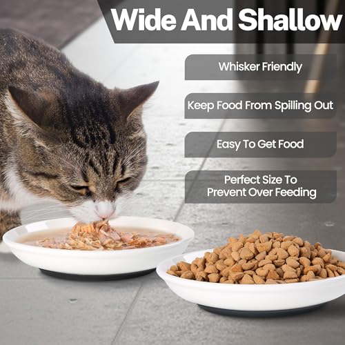 Cat Food Bowls (Shallow Dish | 6 PCS / Fishbone + Cat Paw)