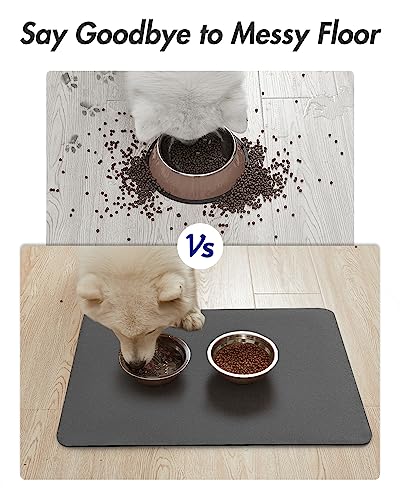 Absorbent Pet Feeding Mat (DARKGREY / 12"x19")