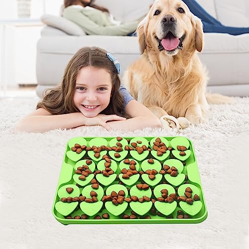 Small Silicone Snuffle Mat for Small Dog Puppy Cat Slow Down Eating (Green-S (8.1x7.5in))
