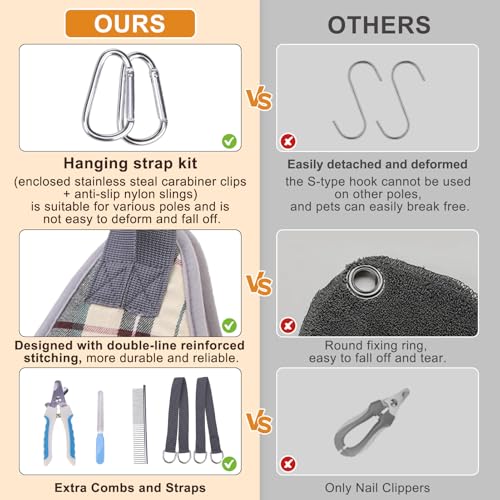 Medium Dog Grooming Hammock Harness (M (Leg Spacing: 9-12.5" / Max W: 50lbs) / Beige)