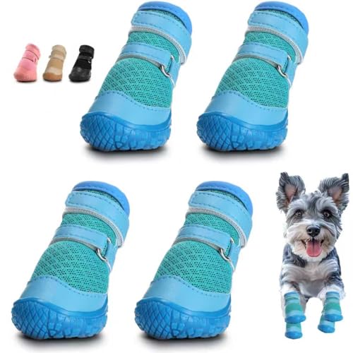 Dog Shoes for Small Dogs (Blue / #1 (Width 1.10 inch) for 2.2-6.6 lbs)