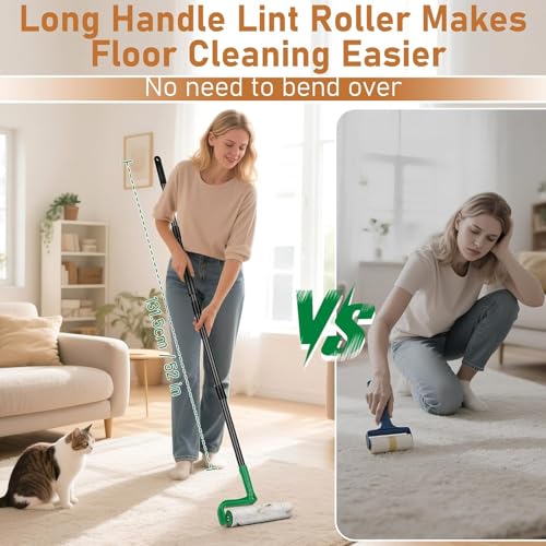 10" Large Lint Roller for Pet Hair (Green / 10 Inch)