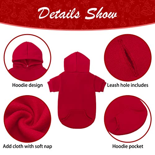 Dog Hoodie for Large Medium Small Dogs (Red / Small)