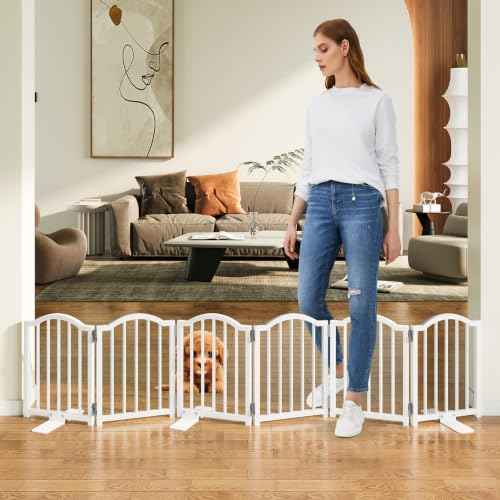Short Dog Gate Indoor (White / 6 Panel-16''H, Up to 72''W)