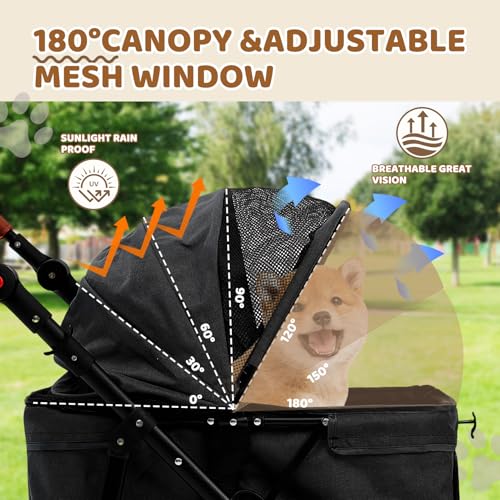 Dog Stroller for Small Pets (Black)
