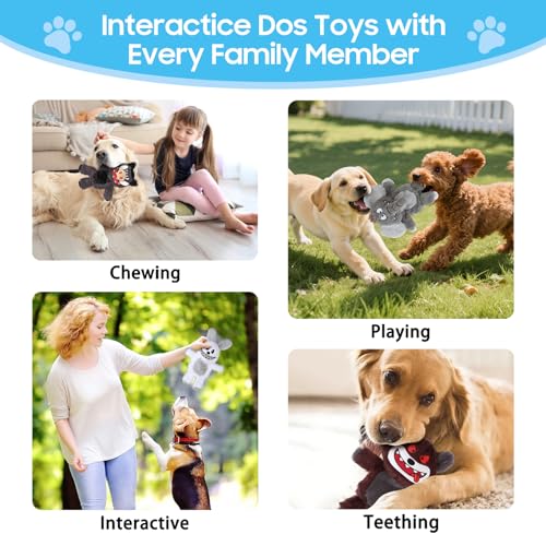 No Stuffing Dog Squeaky Toys Plush Chew Toys for Small Medium Large Dogs (5 Pack)