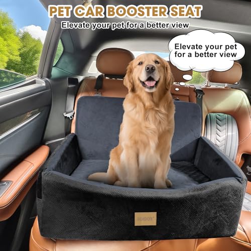 Dog Car Seat for Large Medium Sized Dogs Under 55 lbs (Black Dark Grey / Medium/Large)