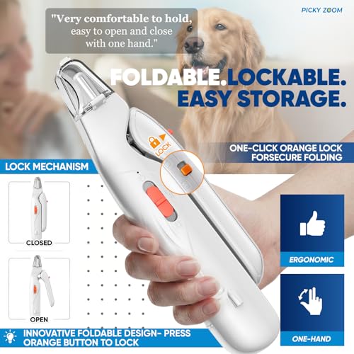 2-in-1 Dog & Cat Nail Clippers and Grinder with LED Light (White)