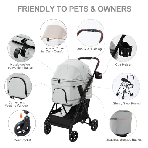 Dog Stroller with No (Gray)