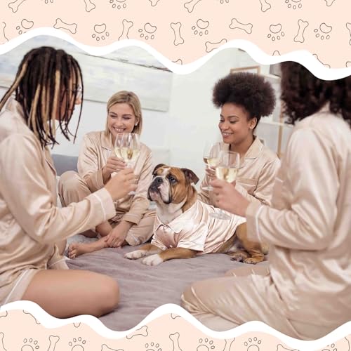 Dog Silk Pajamas Shirt Puppy Satin Pjs for Small Dog (M / Champagne)