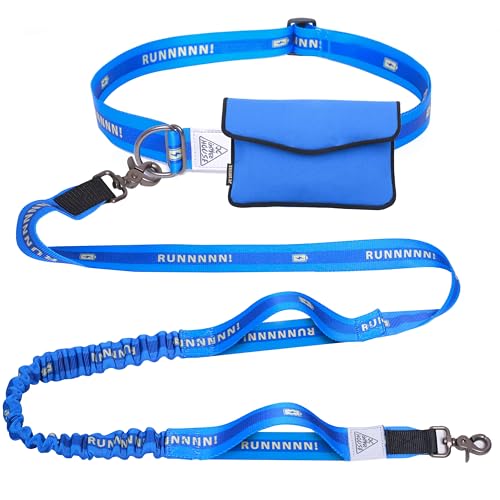 Hands Free Dog Leash with Pouch (Royal Blue)
