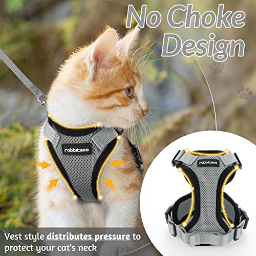 Cat Harness and Leash Set (S / Grey)
