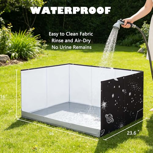 Dog Litter Box with High Walls (Black star / M-36''Lx23.6''Wx16''H)