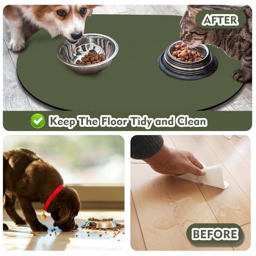 Cat Food Mat 24''x16'' (24''x16'' / Dark Green)