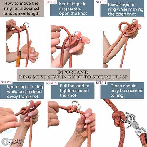 Hands Free Dog Leash (Maple Brown / 8.2 ft x 3/8 in)