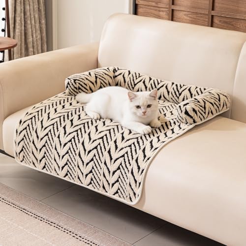 Calming Dog Bed Mats with Neck & Head Support (Black / Small(31.5"Lx23.62"Wx5.91"Th))