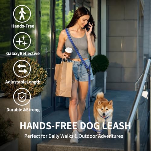 Hands Free Dog Leash by Kazazoo (Blue / L)