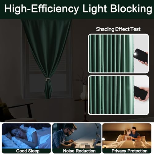 Self Adhesive Curtains (35"W x 59"L (Pack of 1) / Dark Green)