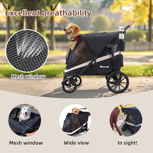 Dog Stroller for Large Dogs One (Black / Large)