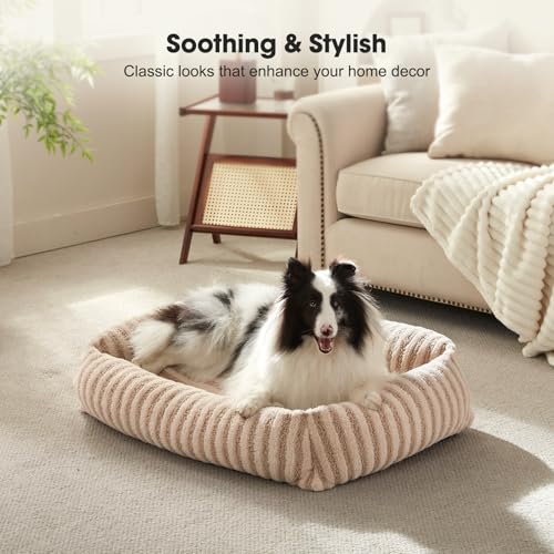Dog Bed Medium Size Dog (Beige / M(30"Lx24"Wx8"Th))