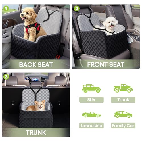 Waterproof Dog Booster Car Seat for Small Medium Dogs up to 26 lbs