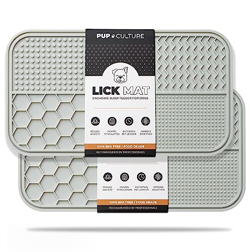 Dog Lick Mat for Dogs (2 Pack / Grey)