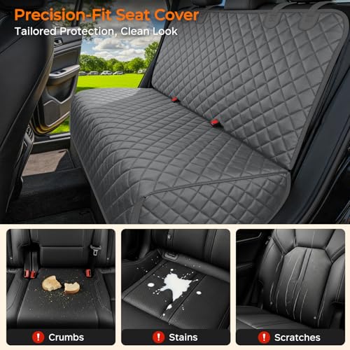 Dog Car Seat Cover for Back Seat (Gray / Medium (52" W x 49" L))