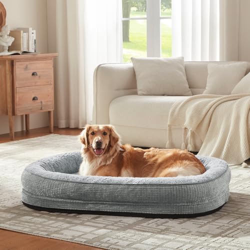 Orthopedic Dog Beds Large Sized Dog (Light Grey / 45"l X 32"w X 7.5"th)