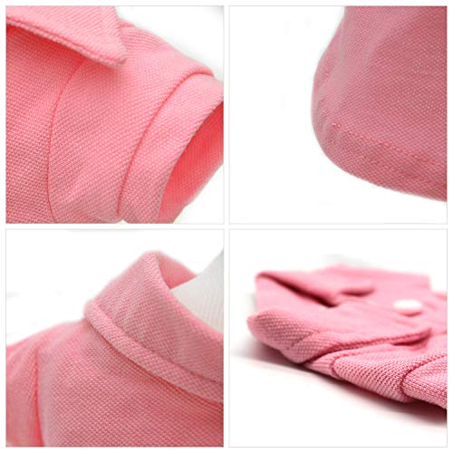 Basic Dog Polo Shirts Premium Cotton (XXL (-55lbs) / Pink)
