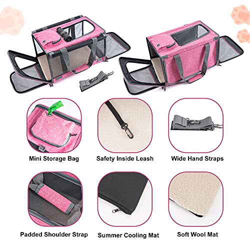 Pet Carrier for Large and Medium Cat (Pink / 18.1"L x 11.8"W x 11.8"H)